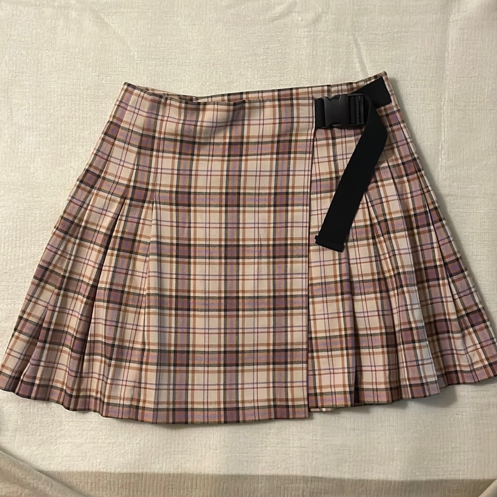 Collusion check kilt mini pleated skirt